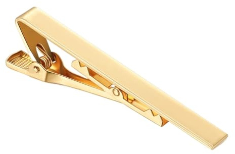 Slipsnål 2 stycken slipsklämmor slipsnål för män metalllera enkel stång stängning praktisk slips tillbehör slipsnålar för män krage clips, Large, Agarträ, Ingen ädelsten