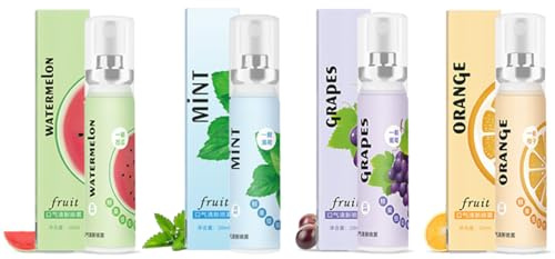 4Pcs Breath Freshener Spray, Fresh Fruit Flavor Mouth Spray for Bad Breath & Smokers, Travel Size, Instant Freshness