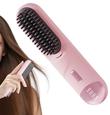 Plancha para el cabello,Cepillo de pelo portátil recargable USB inalámbrico | Peine plancha calentado - Para mujer niña principiante casa viaje vacaciones regalo