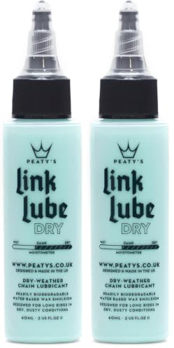Lubrifiant pour chaîne de vélo pour temps sec Peaty's Link Lube (60 ml), Bleu (Lot de 2)