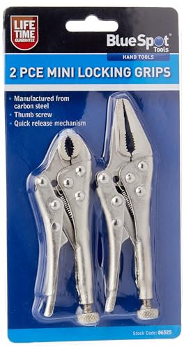 Blue Spot 06525 Mini Locking Grips, Silver, Set of 2 Piece