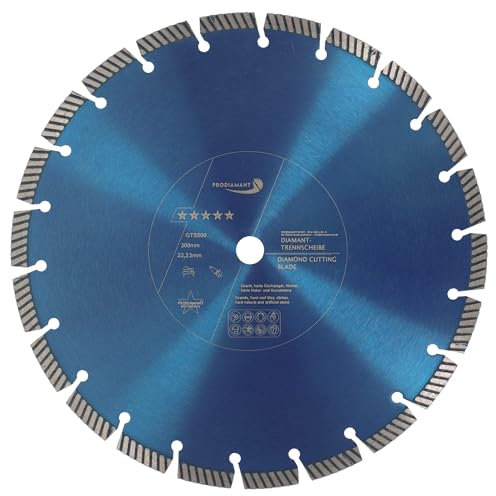 PRODIAMANT Fastcut Highspeed Diamant-Trennscheibe 300 mm x 22,23 mm für sehr harte Baustoffe wie Kalksandstein