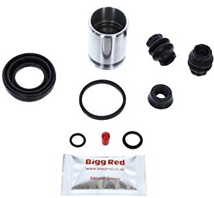 Bigg Red - Rear Brake Caliper Repair Seal Kit & Pistons - Compatible with 159, 166, A3 1.8, Ds Ds3, Ulysse, Focus Rs, Lancia Kappa, Carisma, etc..