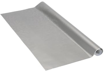 Klebefolie Metall-Optik Alu Dekofolie Möbelfolie Tapeten selbstklebende Folie, PVC, ohne Phthalate, silber, 67,5 cm x 1,5 m, 160µm (Stärke: 0,16 mm), Venilia 54319