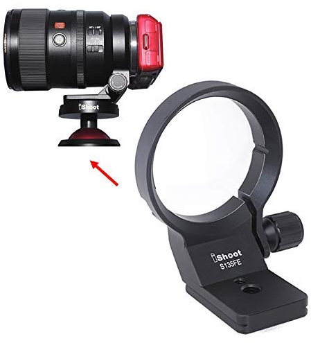 Tripod Mount Ring Lens Collar Support for Sony FE 135mm f/1.8 GM SEL135F18GM (G Master) Full Frame E-Mount Lens, Built-in Arca Type 55mm Quick Release Plate for Arca-Swiss Wimberley Tripod Head