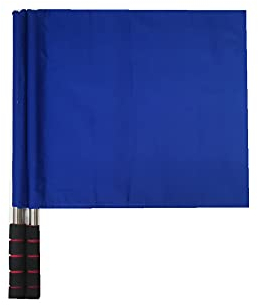 Stormflag 2pcs Sports Referee Flags with Pole Foam Handle Football Hand Flags Rugby Linesman Flags Referees Assistant Equipments Small Signal Flag Stainless Steel for Sports Competition(Blue)