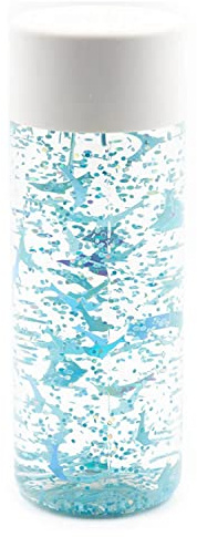L'atelier gigogne - Bouteille sensorielle Dauphins Bleus - Jeux Bébé dès 18 Mois - Concentration-Relaxation - Endormissement-Sommeil - Idée Cadeau Enfant - Montessori - Bout