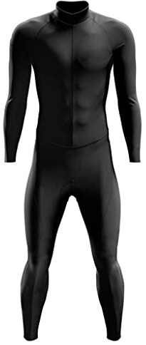 Herren Jersey Triathlon Set Triathlon Skinsuit Langarm Langarm Hülse Hosen Einteiler Geschwindigkeitsanzug Pro Team Uniform MTB. Passen GEL Pad (Color : A, Size : Large)