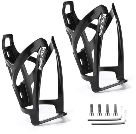 West Biking Flaschenhalter Fahrrad, Fahrrad Getränkehalter Leichtgewicht Trinkflaschenhalter Fahrrad, Fahrradflaschenhalterung Für MTB Rennrad (2er-Pack, Mehrfarbig)