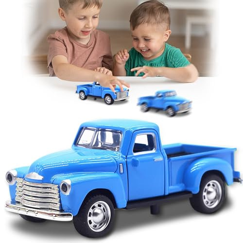 AGSIXZLAN Little Blue Truck Toy for Toddlers 2 3 4 5 6 7 8 Year Old Boys Girls,1:32 Alloy Toddlers Car Toy Driveable,Car Door Can Open,Toy Trucks for Kids Easter Christmas Birthday Gifts