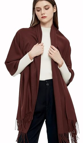 Gragengs Pashmina Schals und Wraps Schals für Damen Hochzeit Party Winter Warme Lange Solid Color