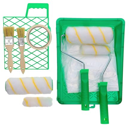 PRODIAMANT Set da 12 pezzi – Rullo per vernice, rullo per vernice, vasca, telone e scala per pittura, set professionale per pittura da parete, accessori di alta qualità in commercio specializzato