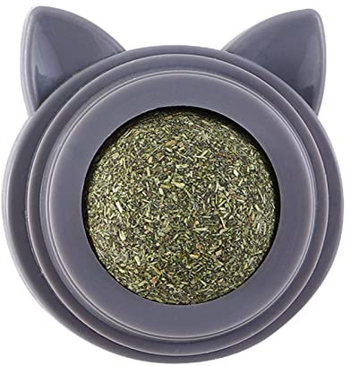 Idezek Cartoon-Katzenminze-Kugel, Natürliche Pflanze Magic Catnip Wall Balls Toys, Selbstklebendes Kauspielzeug für die Zahnreinigung von Silvervine Catnip Toys