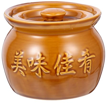 Happyyami Suppenschüssel Kleiner Keramik-Eintopf Mit Deckel Steinguttopf Chinesischer Auflauftopf Porzellan Cocotte Asiatisches Kochgeschirr Für Kochen Von Suppen In Küche Zu Hause