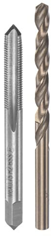 sourcing map Tap & Bit Sets, M6 x 0.75 H2 Left Hand Straight Flute Machine Thread Milling Tap, 5.2mm M35 Cobalt High Speed Steel (HSS-CO) Twist Drill Bit