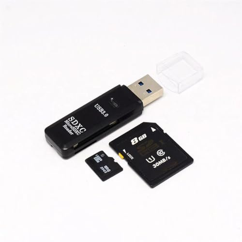 Lector de tarjetas USB 3.0, hasta 5 Gbp/s, compatible con SD/SDHC/SDXC/Micro SD/Micro SDXC/TF/MMC (negro)