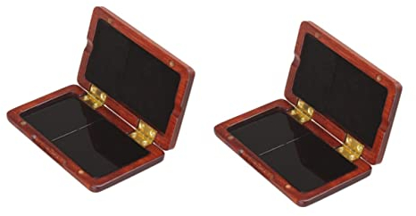 Milisten 2 Stücke Box Nussbaum Holz Saxophon Klarinette Fall Dark Rot Leicht Zu Öffnen