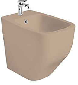 Kiamami Valentina - Bidet a terra in ceramica sabbia opaco con installazione filo parete