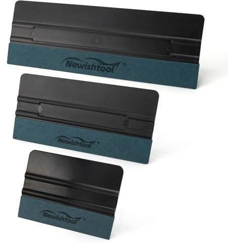 NEWISHTOOL 3 espátulas de vinilo de diferentes tamaños, espátula de fieltro para vinilo, herramienta de envoltura de fieltro de gamuza para alisar papel pintado, aplicación de tinte de ventana de
