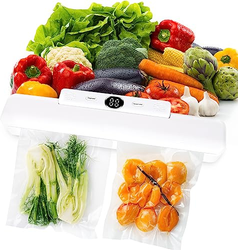 Envasadora al Vacío, Maquina al Vacio de Alimentos Secos y Húmedos, Selladora al vacío, Maquina Envasar al Vacio Incluyendo 10 Bolsas de Almacenamiento al Vacío