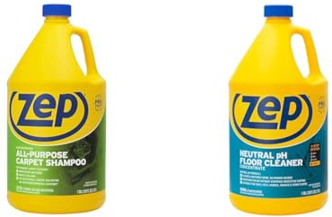Zep All-Purpose Carpet Shampoo Concentrate and Neutral pH Industrial Floor Cleaner - ZUCEC128 1 Gallon and ZUNEUT128 1 Gallon - The Ultimate Floor Cleaning Bundle