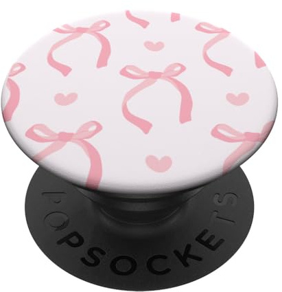 Aesthetic Ribbons Pattern Coquette Bows Pink PopSockets Adhesive PopGrip