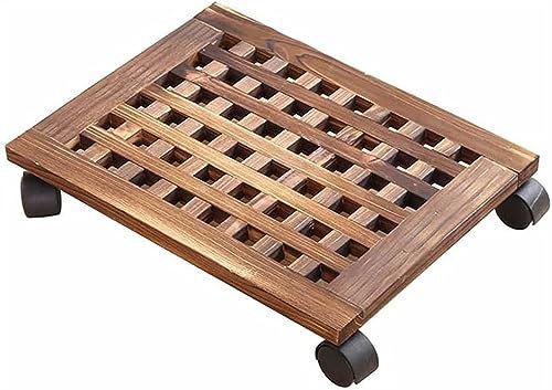 Pflanzencaddy Pflanzen Mobiler Untersatz Pflanzencaddy Heimpflanzenwagen Holzpflanzenständer Solider Topfuntersatz Pflanztablett für drinnen und draußen Blumentopftablett (Farbe: A, Größe: S) (AS)
