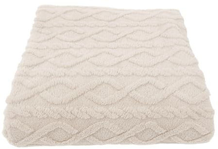CB Home & Style Wohndecke Kuscheldecke Sofadecke Jacquard 150x200cm (Creme, 150x200cm)