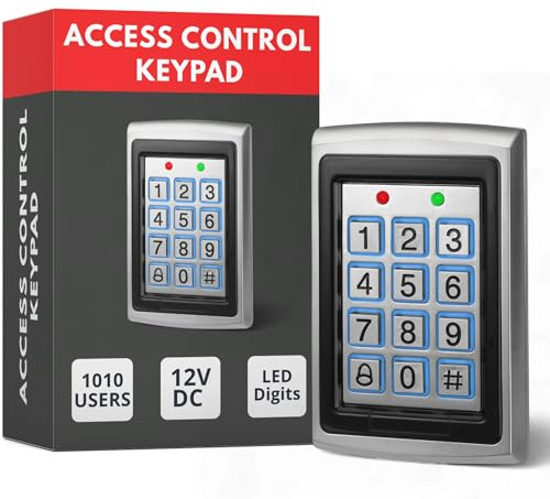 SecureMyDoor Proximity Digitale Tastatur für Türeingangssystem | sowohl mit RFID-Schlüsselanhängern als auch PIN-Code-Eingabe | für die Sicherheitskontrolle im Innenbereich | Touchpad-Tastatur mit