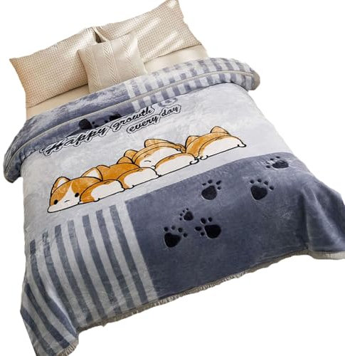 KYMMPL Coperta con motivo asetico Raschel, calda, soffice, versatile, grande, reversibile, grande, pelosa, per divano e ufficio, per tutte le stagioni (stile 15,200 x 230 cm, 4 kg)