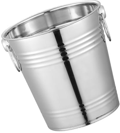 Cabilock Eiswürfelbehälter Edelstahl 16cm Mit Griff Dicker Wein Und Bierkühlbehälter Für Bar Und Party Praktischer Eishalter Für Getränke