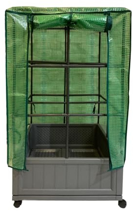 HTI living Gewächshaus 60x60x106 cm auf Rollen Frühbeet Pflanzkasten