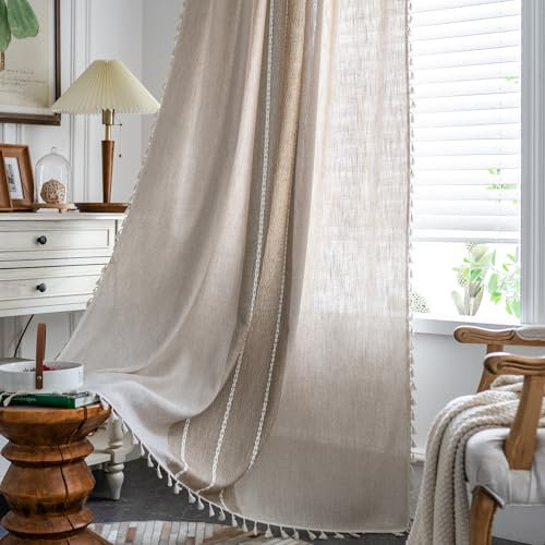 ColorBird Boho-Vorhänge, 2 Streifenvorhänge, 160 cm, Vorhänge für Wohnzimmer, Schlafzimmer