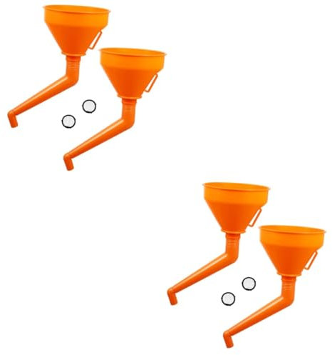 TINEASUR 4 Pièces Entonnoir de remplissage amovible entonnoir de réservoir d'eau huile moteur entonnoir de gros calibre gaz entonnoir pour les abdominaux entonnoir à essence abdos Orange