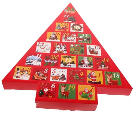 TOPPERFUN Adventskalender-box aus Kraftpapier Leere Diy-geschenkebox für Countdown bis Weihnachten Süßigkeitenbox als Gastgeschenk Tischkalender für Familien und Winterdekoration