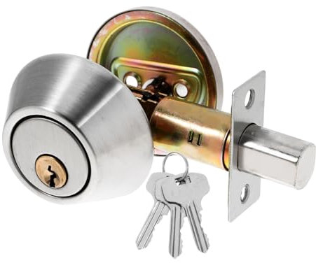 NUOBESTY Locking Auxiliary Deadbolt Lock Modern Single Cylinder Entry Lock Contemporary Secure Heavy Duty Key for Interior Doors Door Thickness Suitable for Home and Office Use