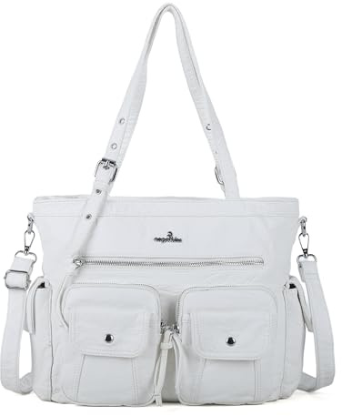 Angel Kiss Handtasche Damen Schultertasche Multifunktionale Umhängetaschen Gewaschenes Hobo-Taschen aus weichem Leder