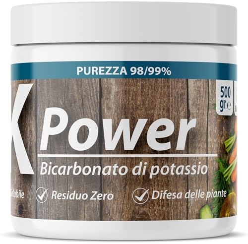 Bicarbonato di Potassio Bio per Agricoltura Naturale e Piante – KPower 500 gr | Contro Oidio, Muffa Grigia, Peronospora, Monilia, Ticchiolatura, Bolla del Pesco, Marciume
