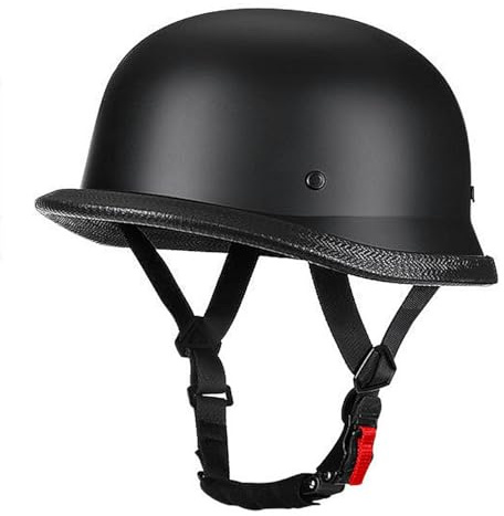DIRERTYS Vintage Deutsche Motorrad Halbschalenhelm mit ECE, Moped Helm, Helm Motorrad, Chopper Helm, Jethelm Retro, stahlhelm motorradhelm, Roller Helm Herren mit Schnellverschlussschnallen