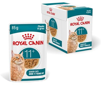 ROYAL CANIN AGEING 11+ Gravy | 12 x 85 g | Cibo umido per gatti senior a partire da 11 anni | Formula con il complesso HealthyAge7™ | Gustosi bocconcini in salsa
