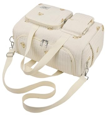 YPREWY Mom Bag Handtasche besticktes Muster mehrere Fächer spritzwassergeschützt Reise Crossbody große Kapazität Windel große Kapazität Wickeltasche, a