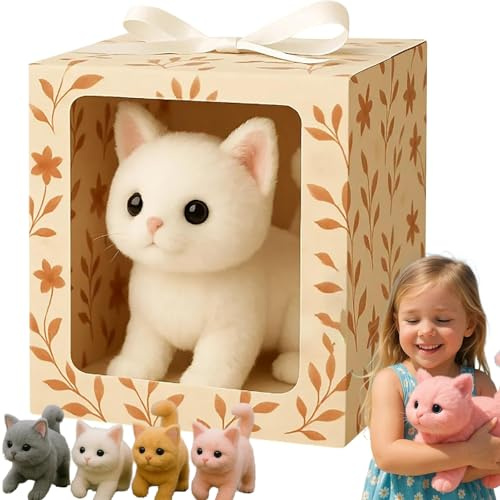 Smart Robot Kitten - Realistic Cat Toy that Walks, Meows & Wags Tail - Interactive Stuffed Animal for Adults, Perfect for Endless Joy and Warmth