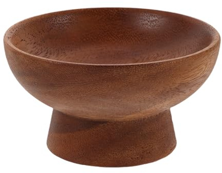 Hemobllo Plateau à Bijoux en Bois de Noyer 10,6 X 10,6 X 5,7 Cm sur Pied, Bol Décoratif et Organiseur Pratique pour Clés, Bijoux et Petits Accessoires, Corbeille Élégante pour Bureau
