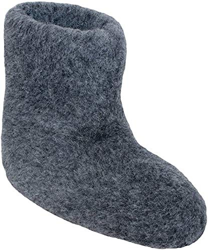 SamWo, 100% reine Schafwolle Hausschuhe Wollhausschuhe Fußwärmer Hüttenschuhe Stiefel, Größe: 35-50