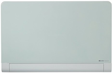 Nobo Glas Magnet-Whiteboard mit kaschiertem Stiftehalter, 1000 x 560 mm, InvisaMount Befestigungssystem, Impression Pro, Brillantweiß, 1905191