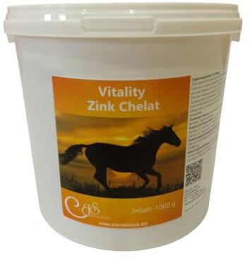 Zink Chelat Vitality – med mus- och pälsbyte för hästar, zink för god hud- och hästkvalitet (1 000 g)