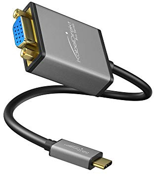 KabelDirekt – USB-C-auf-VGA-Adapter – 0,15m – bis 1920×1200 | USB-C/Thunderbolt-3 auf VGA – bis 1920×1200 bei 60Hz – für MacBook Pro 2016/2017, MacBook 12″ & Chromebook Pixel