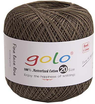 golo Strickgarn Häkelgarn 20 für handgestricktes Häkelgarn Gewinde häkeln (Grauer Kaffee)