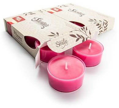 Rose Petals Premium Tealight Candles Multi Pack - Highly Scented with Essential Oils - 12 Pink Tea Lights - Beautiful Candlelight - Made in the USA - Flower & Floral Collection