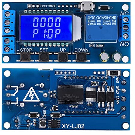 Digital Tidsfördröjningsrelä Programmerbar Relämodul med LCD 0,01s-9999min 5V-24V Cykeltimer Automation Relä för Industriell Timer och Kontrollsystem